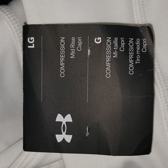 Under Armour Women Heatgear Compression white Size Large Mid Size Capri NWT - Picture 6 of 6